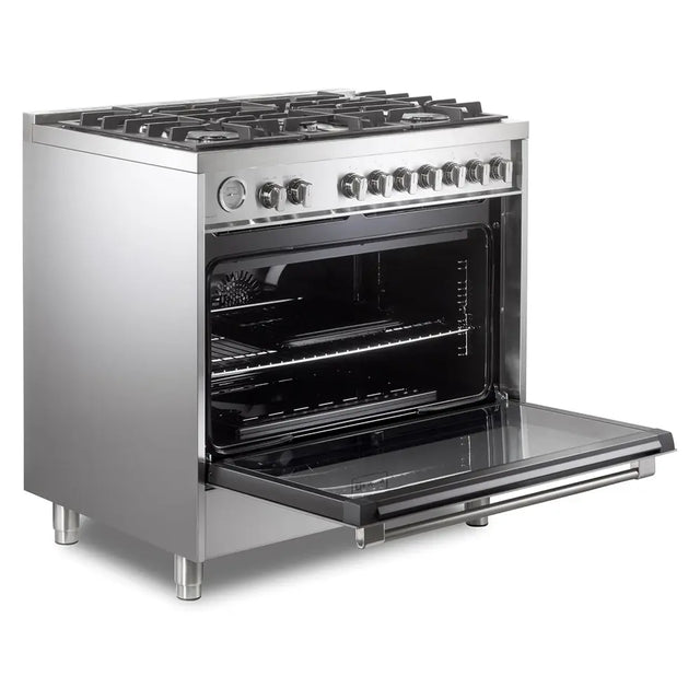 Verona VPRFSGG365SS 36 inch Prima Series Freestanding Gas Range with 5 Sealed Burners, 5 cu. ft. Oven Capacity, Temperature Gauge in Stainless Steel