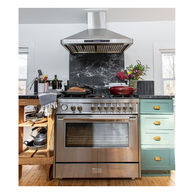 Verona VPRFSGG365SS 36 inch Prima Series Freestanding Gas Range with 5 Sealed Burners, 5 cu. ft. Oven Capacity, Temperature Gauge in Stainless Steel