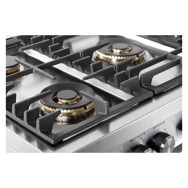 Verona VUFSGE365SS 36 inch Ultima Collection Freestanding Dual Fuel Range with 5 Sealed SABAF Brass Burners, 5 cu. ft. Oven Capacity (Stainless Steel)