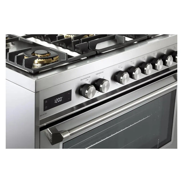 Verona VUFSGE365SS 36 inch Ultima Collection Freestanding Dual Fuel Range with 5 Sealed SABAF Brass Burners, 5 cu. ft. Oven Capacity (Stainless Steel)