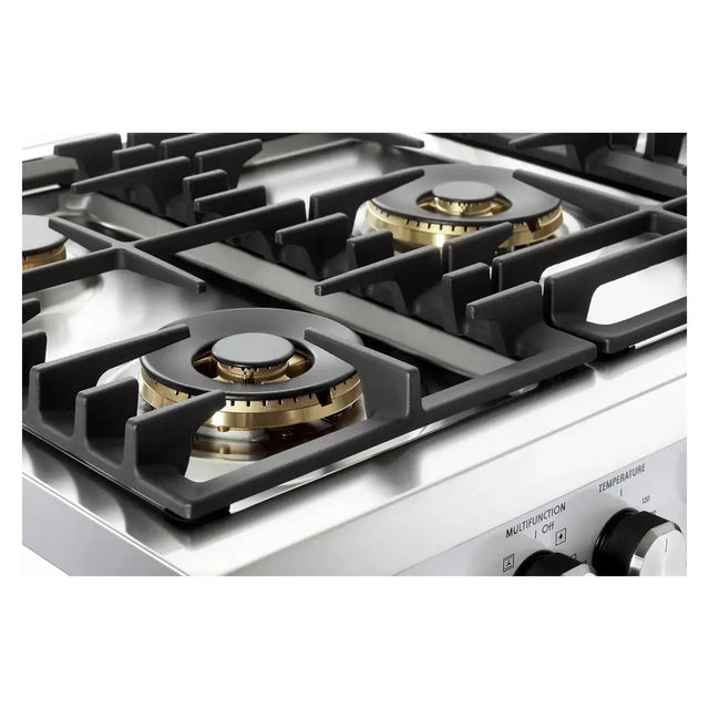 Verona VUFSGE365W 36 inch Ultima Collection Freestanding Dual Fuel Range with 5 Sealed SABAF Brass Burners, 5 cu. ft. Oven Capacity (White)