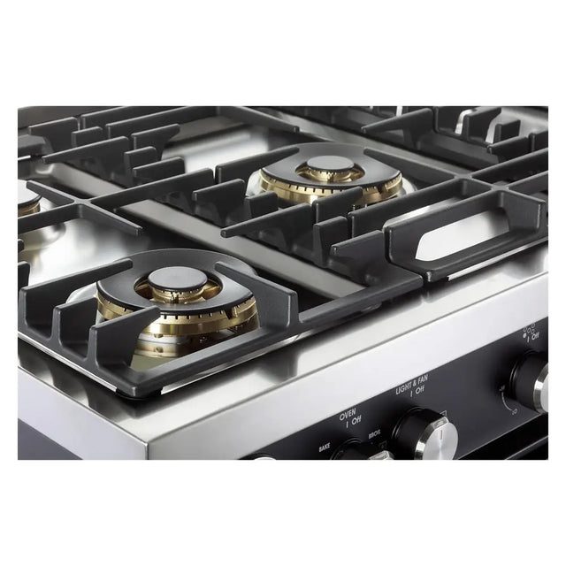 Verona VUFSGG365E 36 inch Ultima Collection Freestanding Gas Range with 5 Sealed SABAF Brass Burners, 5 cu. ft. Oven Capacity, Temperature Gauge (Matte Black)