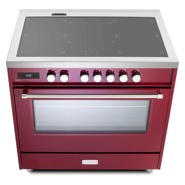Verona VUFSIE365BU 36 inch Ultima Collection Freestanding Induction Range with 5 Elements, 5 cu. ft. Oven Capacity (Burgundy)