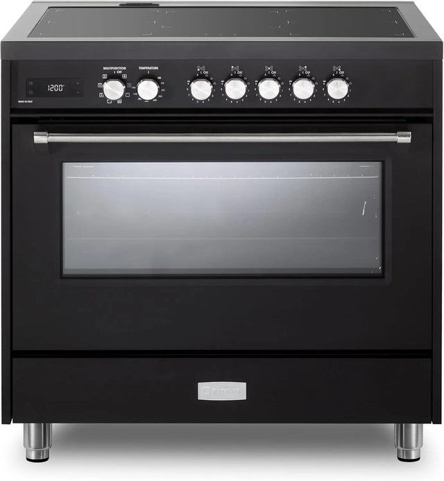 Verona VUFSIE365E 36 inch Ultima Collection Freestanding Induction Range with 5 Elements, 5 cu. ft. Oven Capacity (Matte Black)