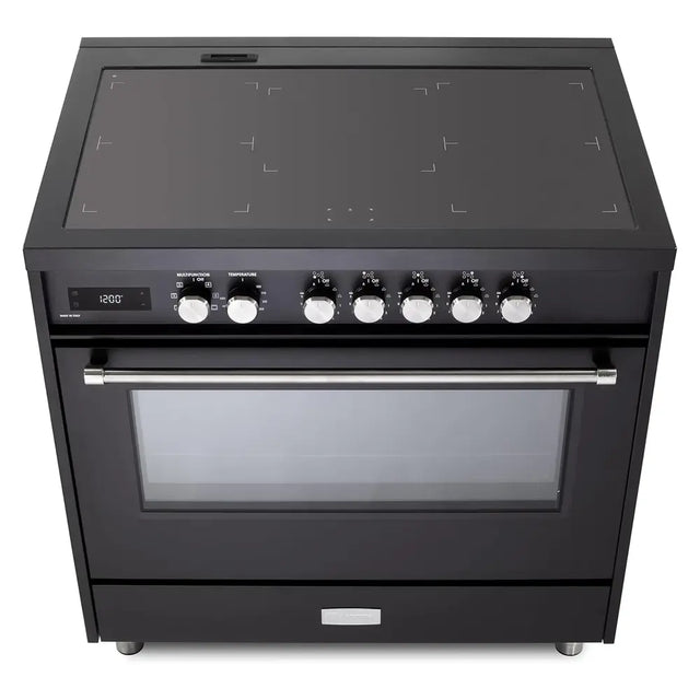 Verona VUFSIE365E 36 inch Ultima Collection Freestanding Induction Range with 5 Elements, 5 cu. ft. Oven Capacity (Matte Black)