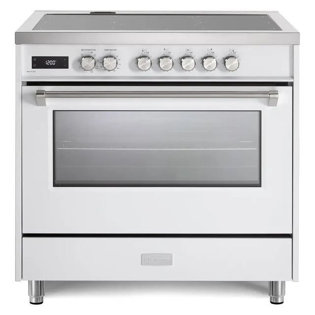 Verona VUFSIE365W 36 inch Ultima Collection Freestanding Induction Range with 5 Elements, 5 cu. ft. Oven Capacity (White)