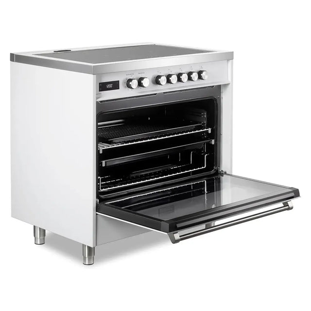 Verona VUFSIE365W 36 inch Ultima Collection Freestanding Induction Range with 5 Elements, 5 cu. ft. Oven Capacity (White)