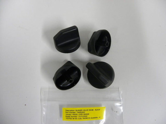 Magic Chef Range Burner Valve Knob (Black) 74002445