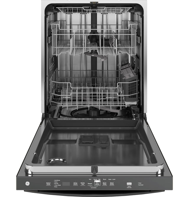 GE Top Control with Stainless Steel Interior Dishwasher with Sanitize Cycle GDT670SGVWW