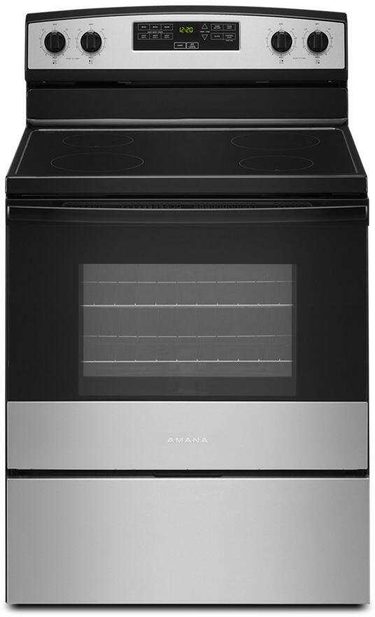 Amana 30-inch Electric Range with Extra-Large Oven Window AER6303MMS