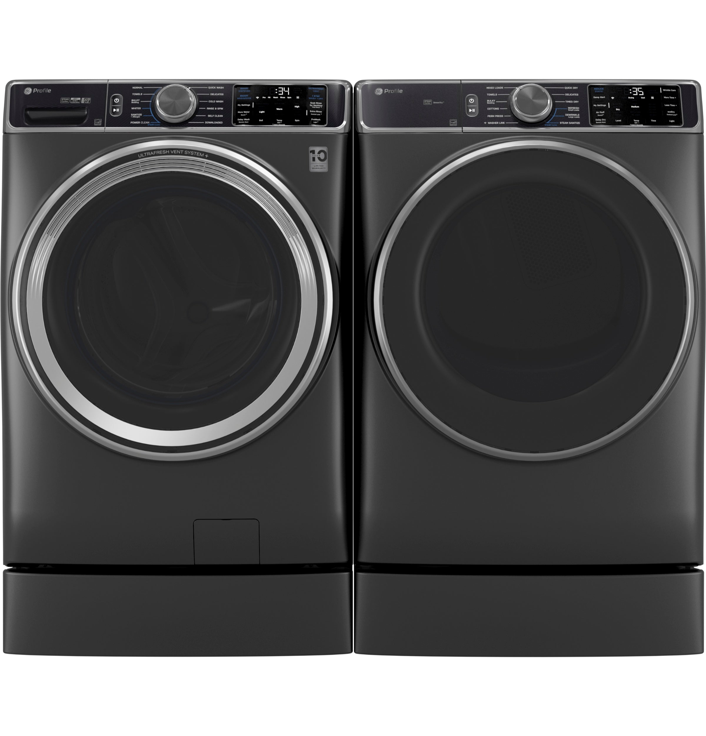 GE Profile™ ENERGY STAR® 7.8 cu. ft. Capacity Smart Front Load Electric Dryer with Steam and Sanitize Cycle PFD95ESPWDS