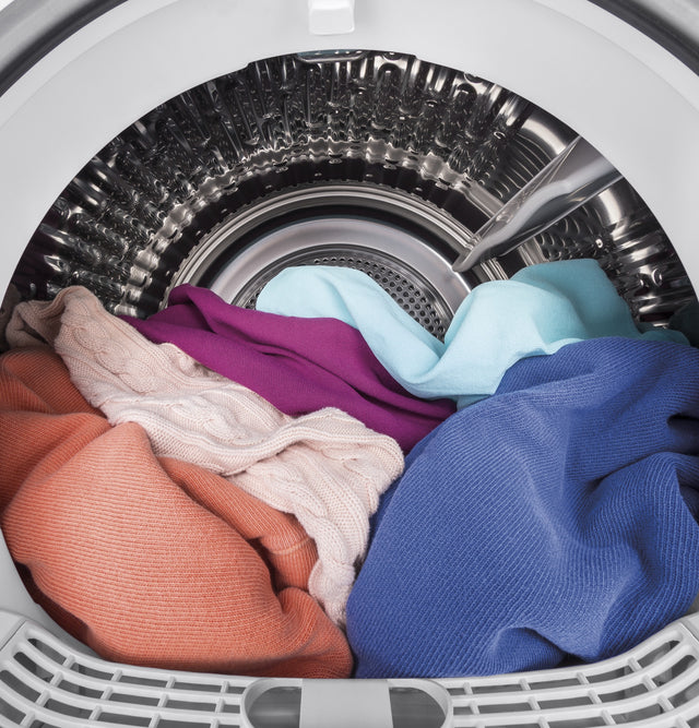 GE 24" 4.3 Cu.Ft. Front Load Vented Electric Dryer with Stainless Steel Basket GFD14ESSNWW