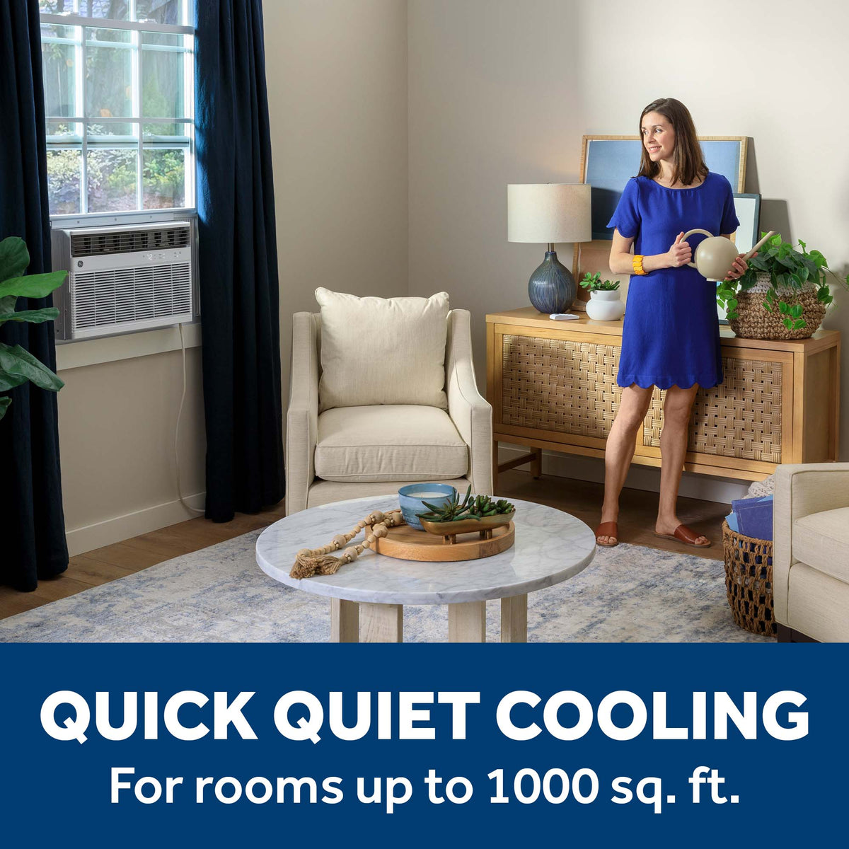 GE® 18,000 BTU Smart Heat/Cool Electronic Window Air Conditioner for Extra-Large Rooms up to 1000 sq. ft. AWGH18WWF