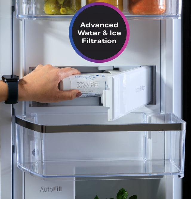 GE Profile™ ENERGY STAR® 22.9 Cu. Ft. Counter-Depth Quad-Door Refrigerator with Dual-Dispense AutoFill Pitcher and Door in Door PHD23BYWFS
