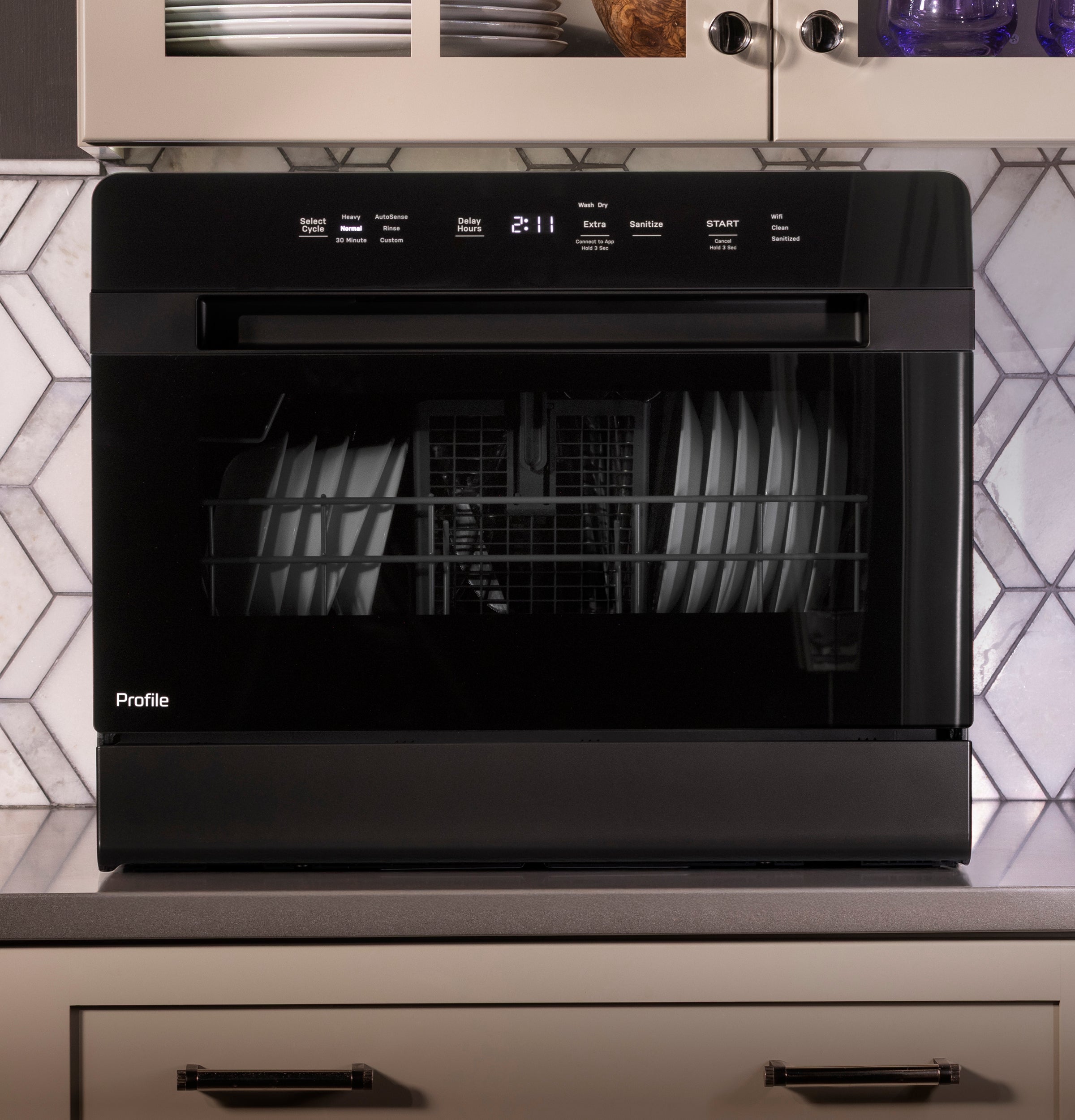 GE Profile™ ENERGY STAR® Smart Compact Dishwasher for Countertop or Built-In PZF560HGWBB