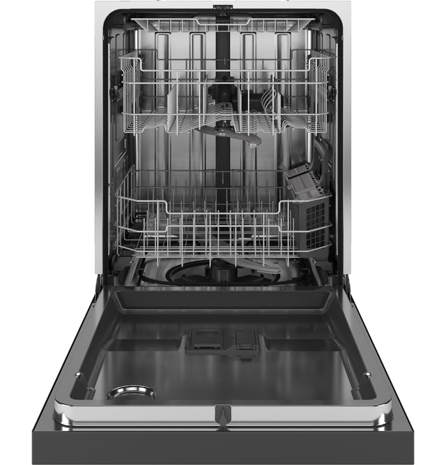 GE Front Control with Stainless Steel Interior Dishwasher with Sanitize Cycle GDF650SYVFS
