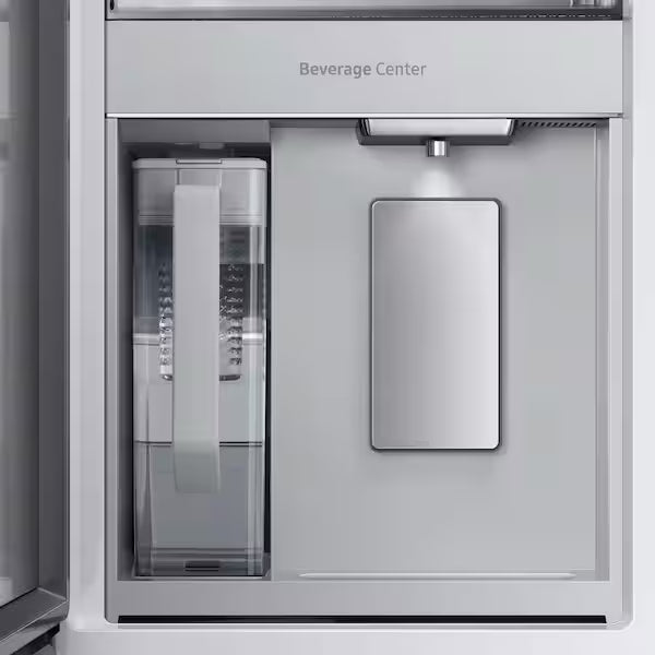 Samsung Bespoke 36 in. 29 cu. ft. Standard Depth 4-Door Charcoal Glass/Matte Black French Door Smart Refrigerator w/Family Hub RF29BB89008M