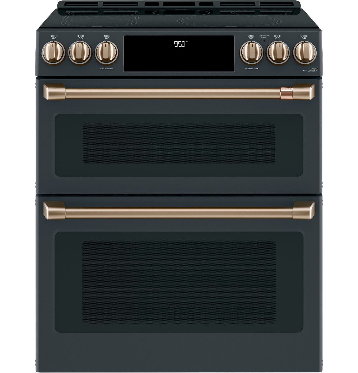 Café 30" Slide-In Front Control Induction and Convection Double Oven Range CHS950P3MD1