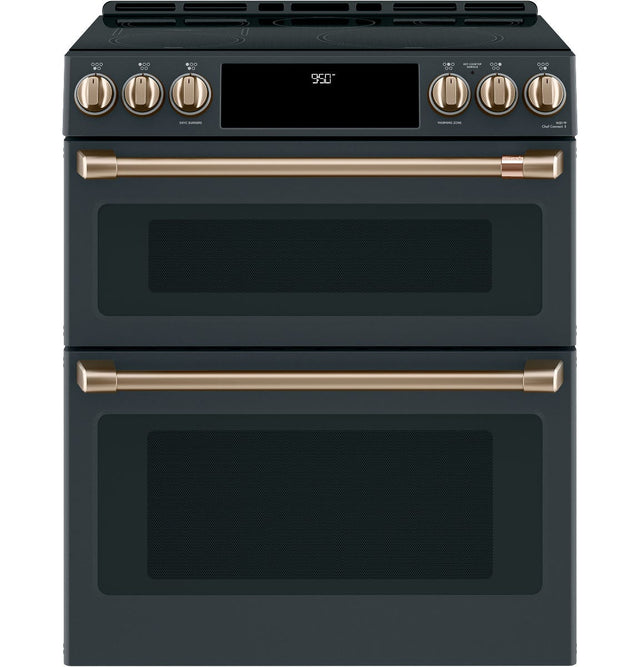 Café 30" Slide-In Front Control Induction and Convection Double Oven Range CHS950P3MD1