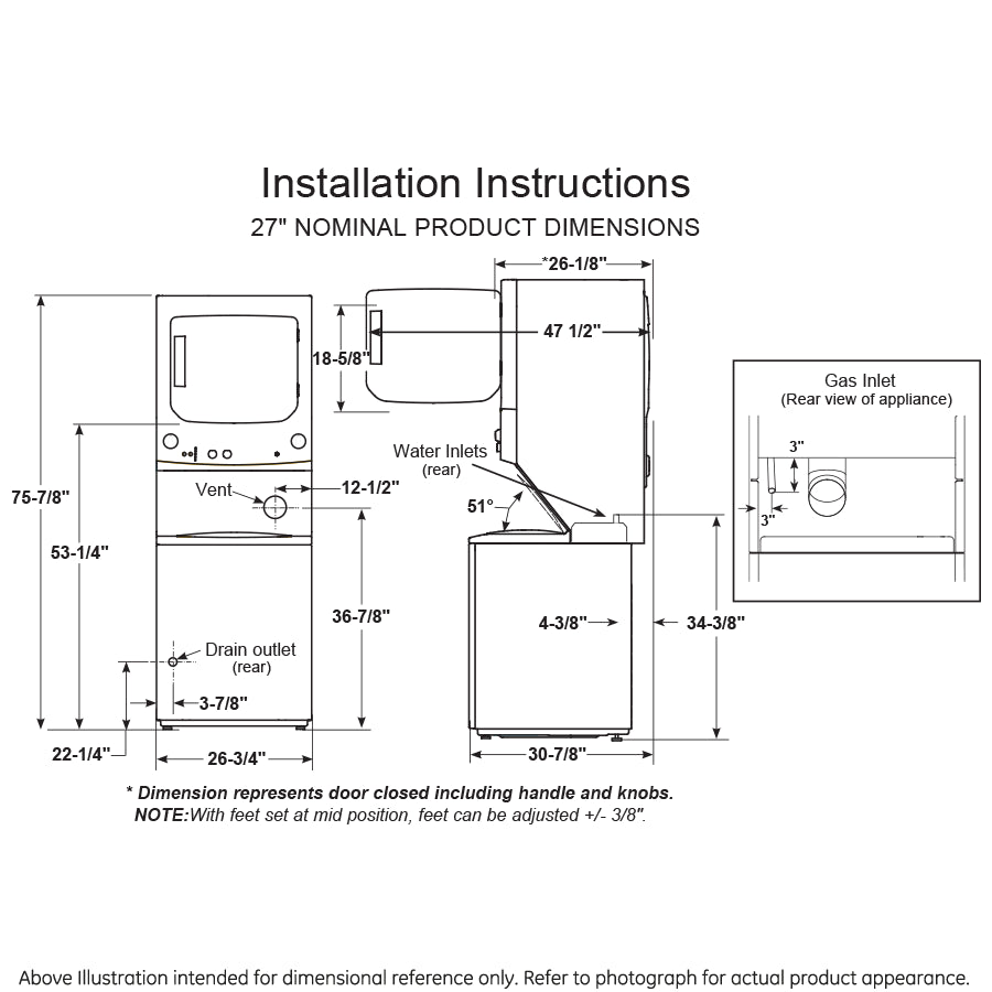GE Unitized Spacemaker 3.9 cu. ft. Capacity Washer with Stainless Steel Basket and 5.9 cu. ft. Capacity Electric Dryer GUD27EESNWW