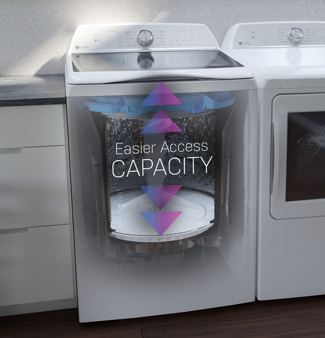 GE Profile 5.0 cu. ft. Capacity Washer with Smarter Wash Technology and FlexDispense PTW600BPRDG