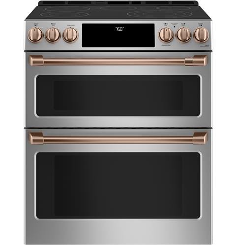 Café™ 30" Slide-In Front Control Radiant and Convection Double Oven Range CES750P2MS1