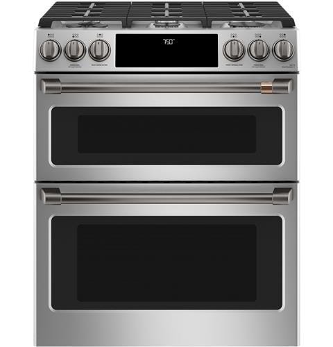 Café 30" Slide-In Front Control Gas Double Oven with Convection Range CGS750P2MS1