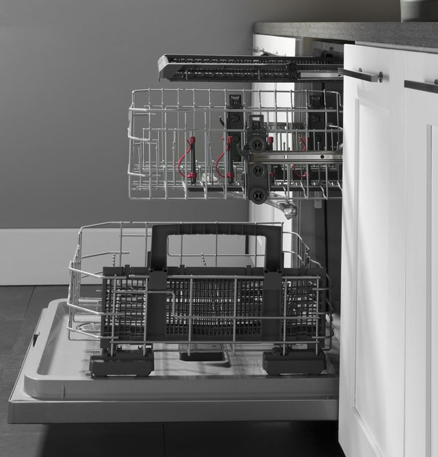 GE GE® ENERGY STAR® Top Control with Plastic Interior Dishwasher with Sanitize Cycle & Dry Boost GDT630PGRBB