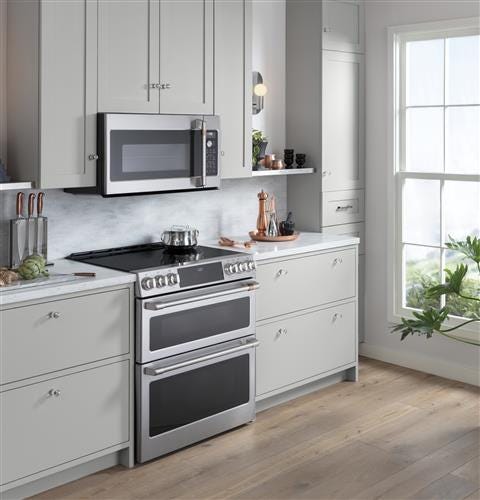 Café 30" Slide-In Front Control Induction and Convection Double Oven Range CHS950P2MS1