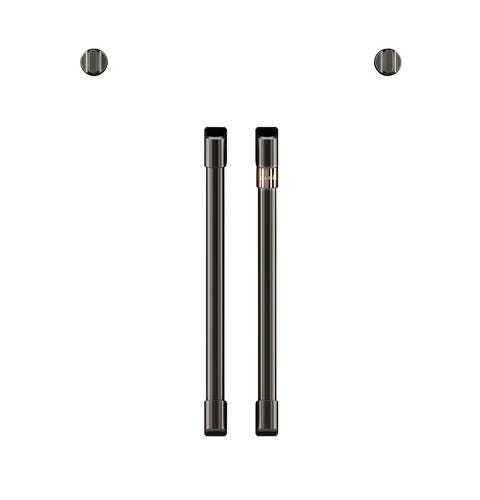 Café 2 French-Door Handles; 2 Knobs - Brushed Black CXWSFHKPMBT