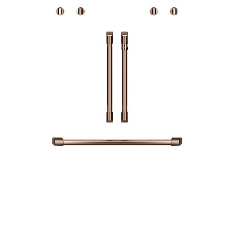 Café 2 French-Door Handles; 1 - 30" Handle; 4 Knobs - Brushed Copper CXWDFHKPMCU