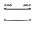 Café Front Control Gas Knobs and Handles - Brushed Black CXFCGHKPMBT