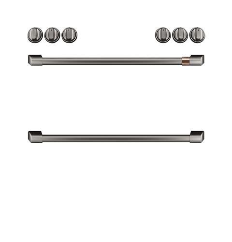 Café Front Control Gas Knobs and Handles - Brushed Black CXFCGHKPMBT