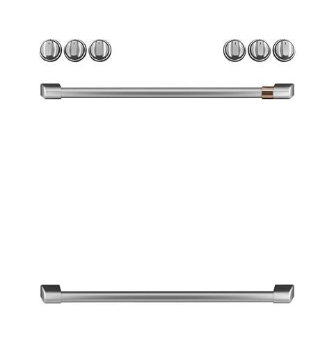 Café Front Control Gas Knobs and Handles - Brushed Stainless CXFCGHKPMSS