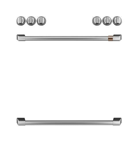Café Front Control Gas Knobs and Handles - Brushed Stainless CXFCGHKPMSS