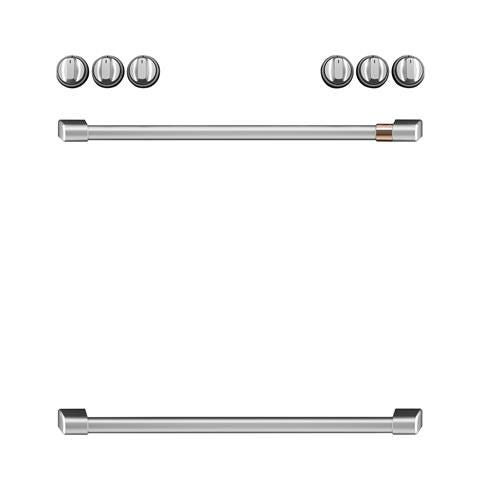 Café Front Control Induction Knobs and Handles - Brushed Stainless CXFCHHKPMSS