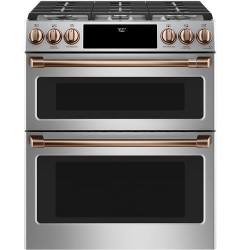 Café 30" Slide-In Front Control Gas Double Oven with Convection Range CGS750P2MS1