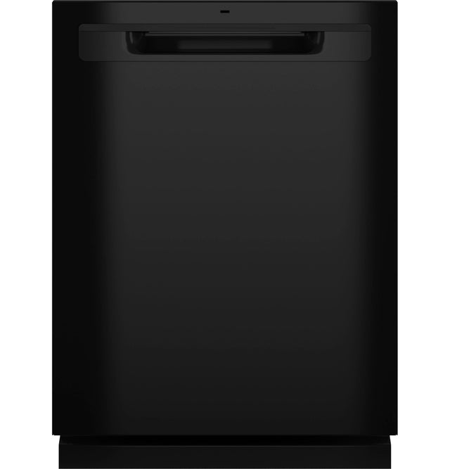 GE Top Control with Plastic Interior Dishwasher with Sanitize Cycle Dry Boost GDP630PGRBB
