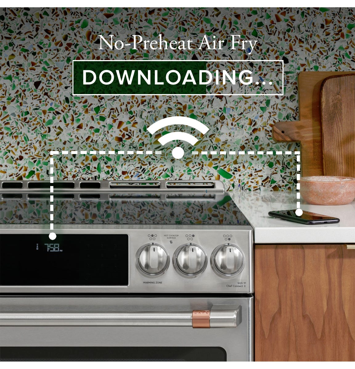 Café™ 30" Smart Slide-In, Front-Control, Induction and Convection Range with Warming Drawer CHS900P4MW2