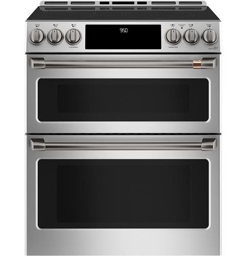 Café 30" Slide-In Front Control Induction and Convection Double Oven Range CHS950P2MS1