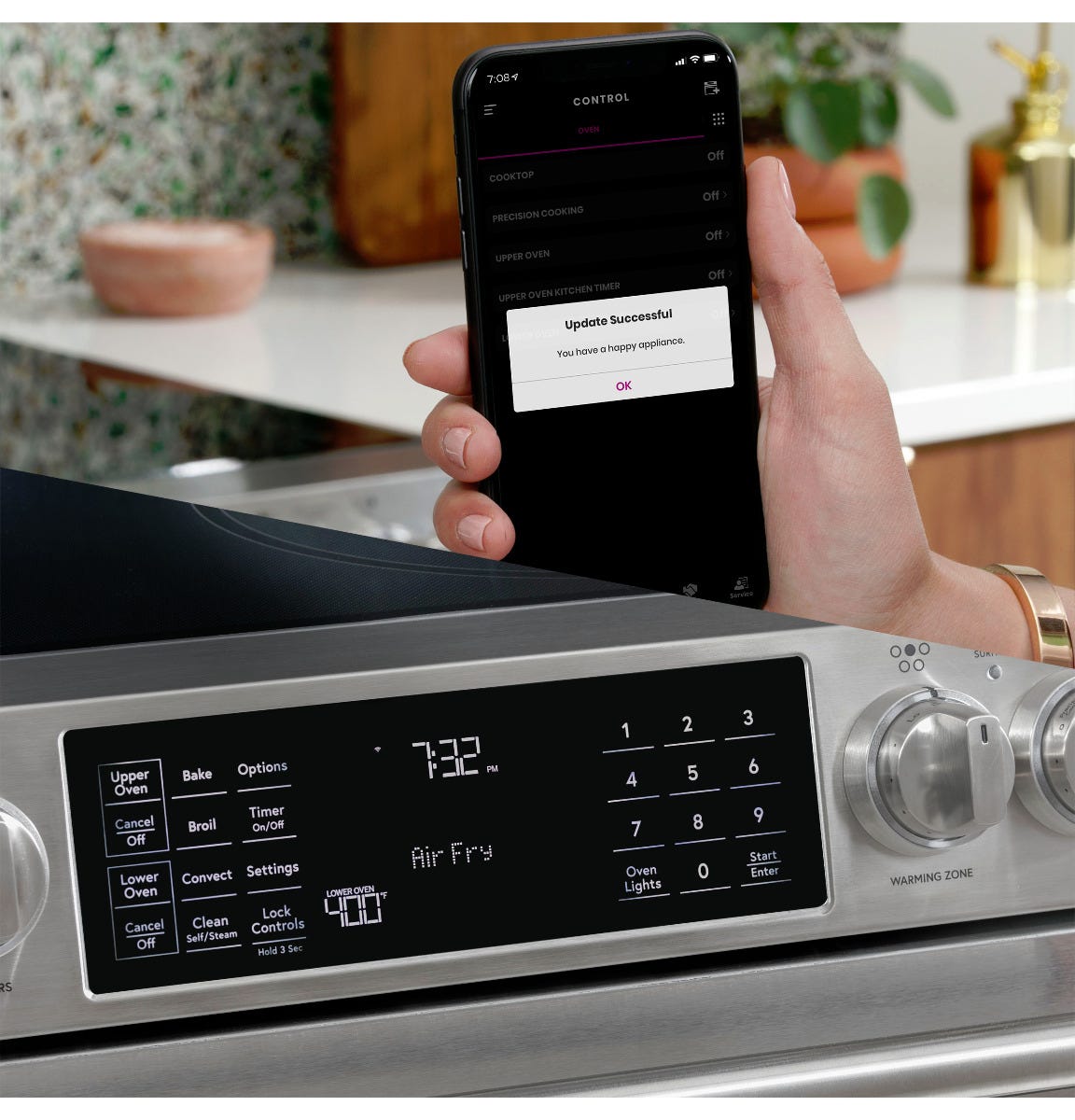 Café™ 30" Smart Slide-In, Front-Control, Induction and Convection Range with Warming Drawer CHS900P4MW2