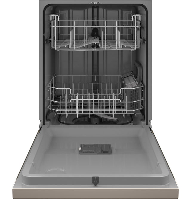 GE Front Control with Plastic Interior Dishwasher with Sanitize Cycle Dry Boost GDF550PMRES