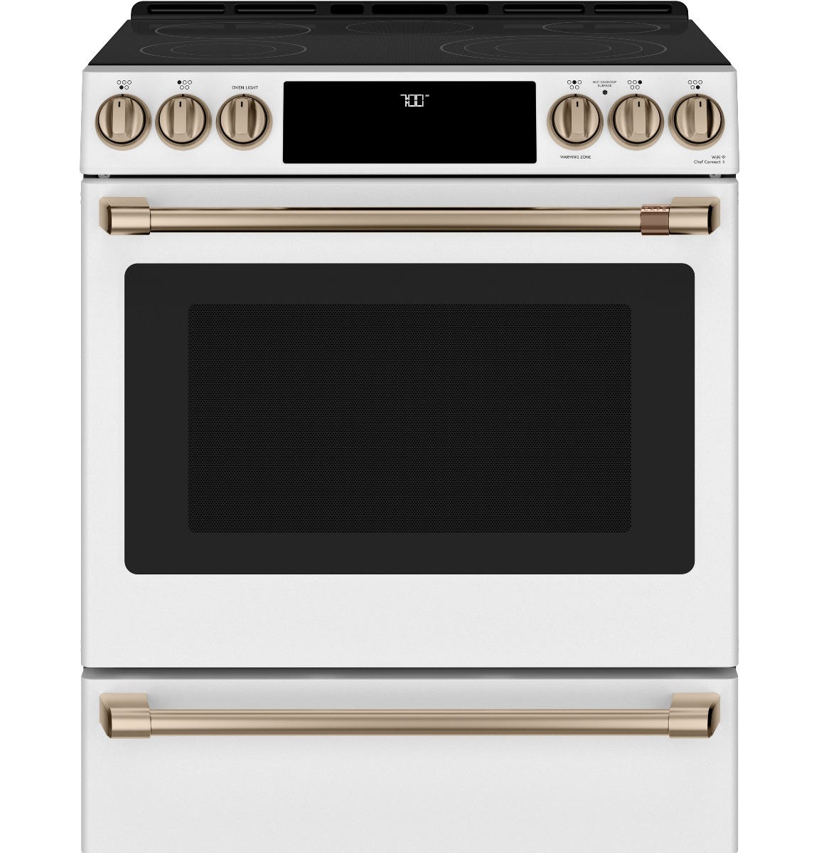 Café 30" Smart Slide-In, Front-Control, Radiant and Convection Range CES700P4MW2