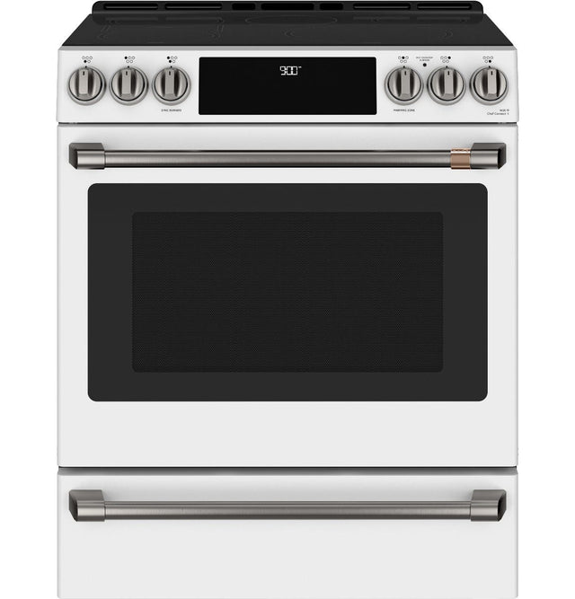 Café™ 30" Smart Slide-In, Front-Control, Induction and Convection Range with Warming Drawer CHS900P4MW2