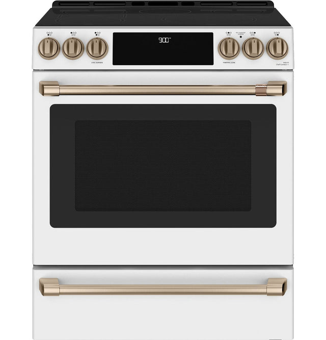 Café™ 30" Smart Slide-In, Front-Control, Induction and Convection Range with Warming Drawer CHS900P4MW2
