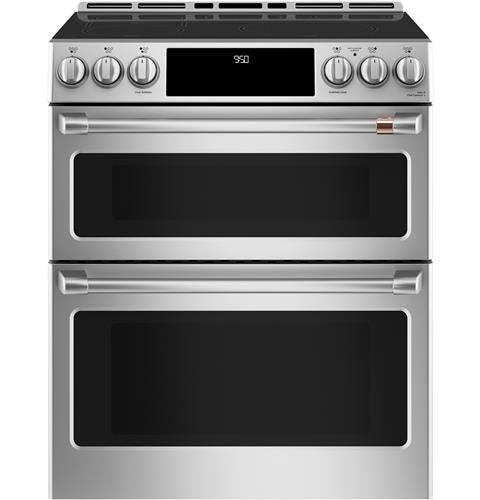 Café 30" Slide-In Front Control Induction and Convection Double Oven Range CHS950P2MS1
