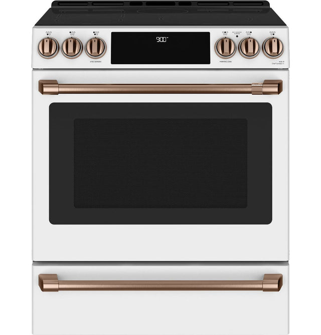 Café™ 30" Smart Slide-In, Front-Control, Induction and Convection Range with Warming Drawer CHS900P4MW2