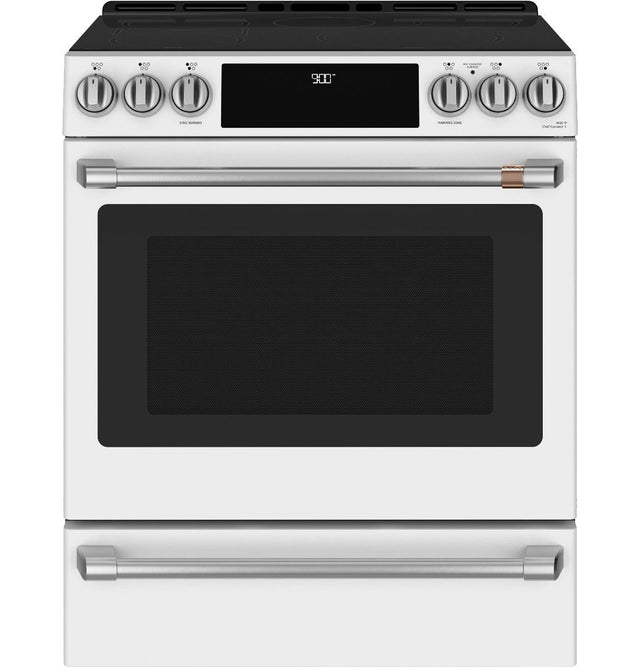 Café™ 30" Smart Slide-In, Front-Control, Induction and Convection Range with Warming Drawer CHS900P4MW2