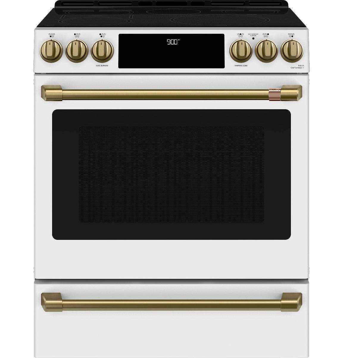Café™ 30" Smart Slide-In, Front-Control, Induction and Convection Range with Warming Drawer CHS900P4MW2