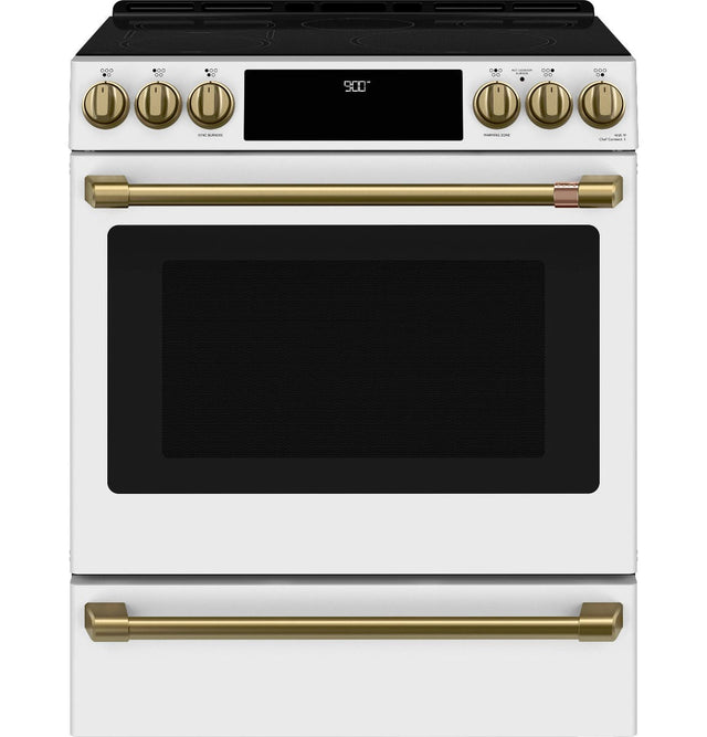 Café™ 30" Smart Slide-In, Front-Control, Induction and Convection Range with Warming Drawer CHS900P4MW2